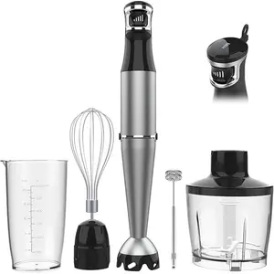 Immersion Blender Handheld Corded Hand Blenders Set 1100W, Trigger Variable Speed 5 in 1 Stick Emulsifier with Chopper, Whisk and Frother for Soup, Baby Food and Smoothies,Black