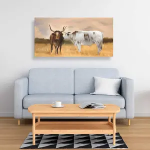 212 MAIN High-Detail Nguni Herd Cow Western Wall Print (24x48 in.) - Custom-Printed Tribal Farm-Themed Cow Wall Art, Artistic Nature Decor for Home Room Display Gift, Cow Wall Arts, Tribal Wall Arts