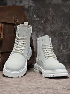 Men's Fashion Hiking Boots: Must-Have for Stylish Guys, Textured Utility Style, Thick-Sole Non-Slip Hardcore Vibe, Autumn & Winter New Arrival, Anti-Slip, Breathable & Closed, Perfect for Daily Wear | Overseas Bestseller