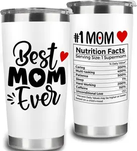 Best Mom Ever Coffee Tumbler, Mom Nutrition Facts, Mother's Day Gifts for Mom from Daughter Son Kids, Mom Birthday Gifts Present Ideas for Mama 12 20 30oz Cup, Mama Christmas Gift