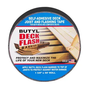 Cofair 5038930 Self-Adhesive Black Deck Flashing Peel-and-Stick Duct Tape, 1.62 in. x 50 ft.