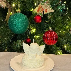 Organic Soy Candle in the Shape of an Angel for Home Decor and Aromatherapy