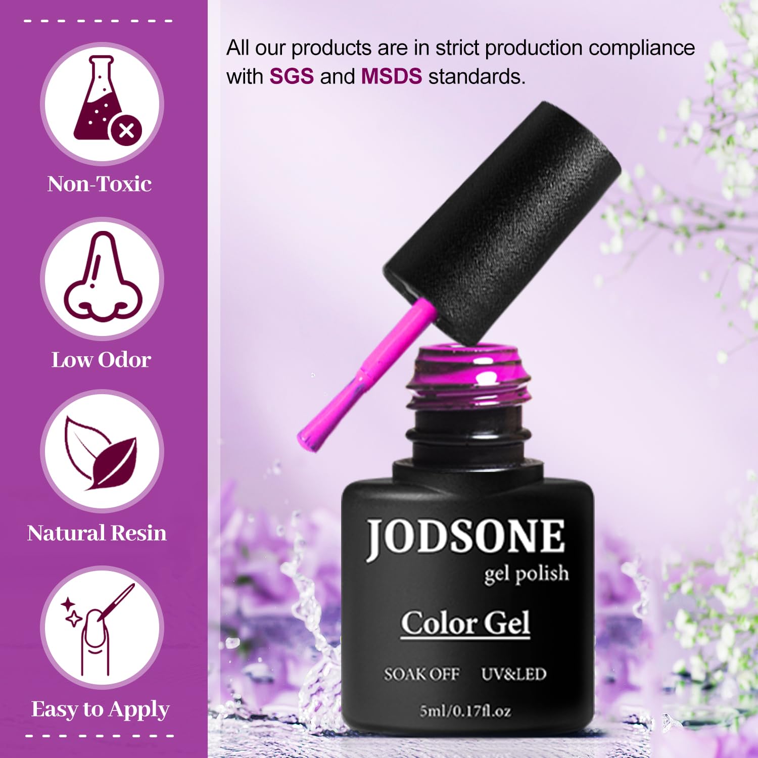 JODSONE 32+4 Pcs Soak Off Glitter Gel Nail Polish Kit, Professional Nail Art Manicure Set for Home DIY & Salon Use