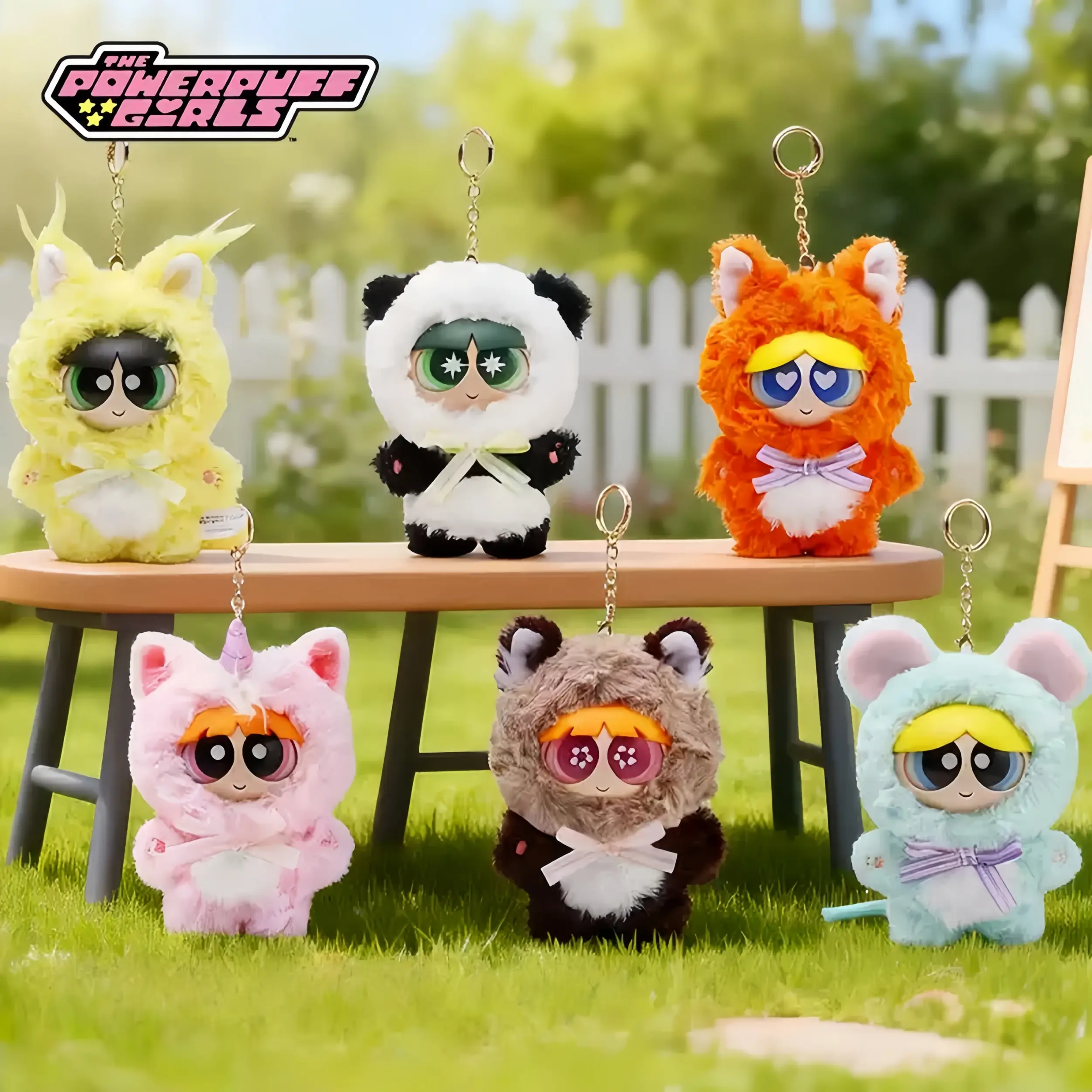 The Powerpuff Girls Forest Friends Plush Keychain Blind Box,Cute Blossom Bubbles Buttercup Soft Stuffed Animal Costume Bag Charm, Kawaii Desktop Decor Collectible Mystery Box Mini Plush Toy,Birthday Gift Holiday Gift