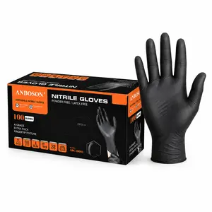 Heavy Duty Nitrile Gloves,6mil-100 Count,Black Disposable Cleaning Cooking Gloves for Kitchen ,Powder Free, Latex Free