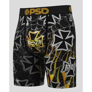 PSD Men's Golden Cross Boxer Brief - Standard Length 7 Inch Inseam, Soft and Breathable Poly Blend Fabric