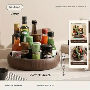 Large-Capacity Plastic Storage Tray for Round Rotating Shelves in The Living Room Or Bedroom