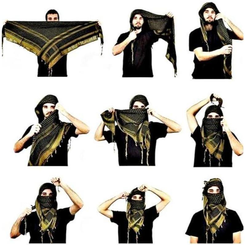 Unisex Winter Tactical Shemagh Scarf - Windproof Warm Keffiyeh Wrap - Full Face Cover for Outdoor Riding