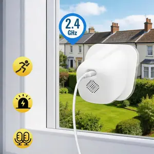 Window Camera，HD Indoor Security Cam with AI Motion Detection, 2.4GHz WiFi, Sticker Mount (No Drilling), TF Card Support, Optional Cloud Storage, 24/7 Continuous Recording, Easy Setup