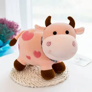 Plush Pet Toy Three-Color Cow Birthday Wedding Children's Gift Ring Toss Small Doll Plush Figure