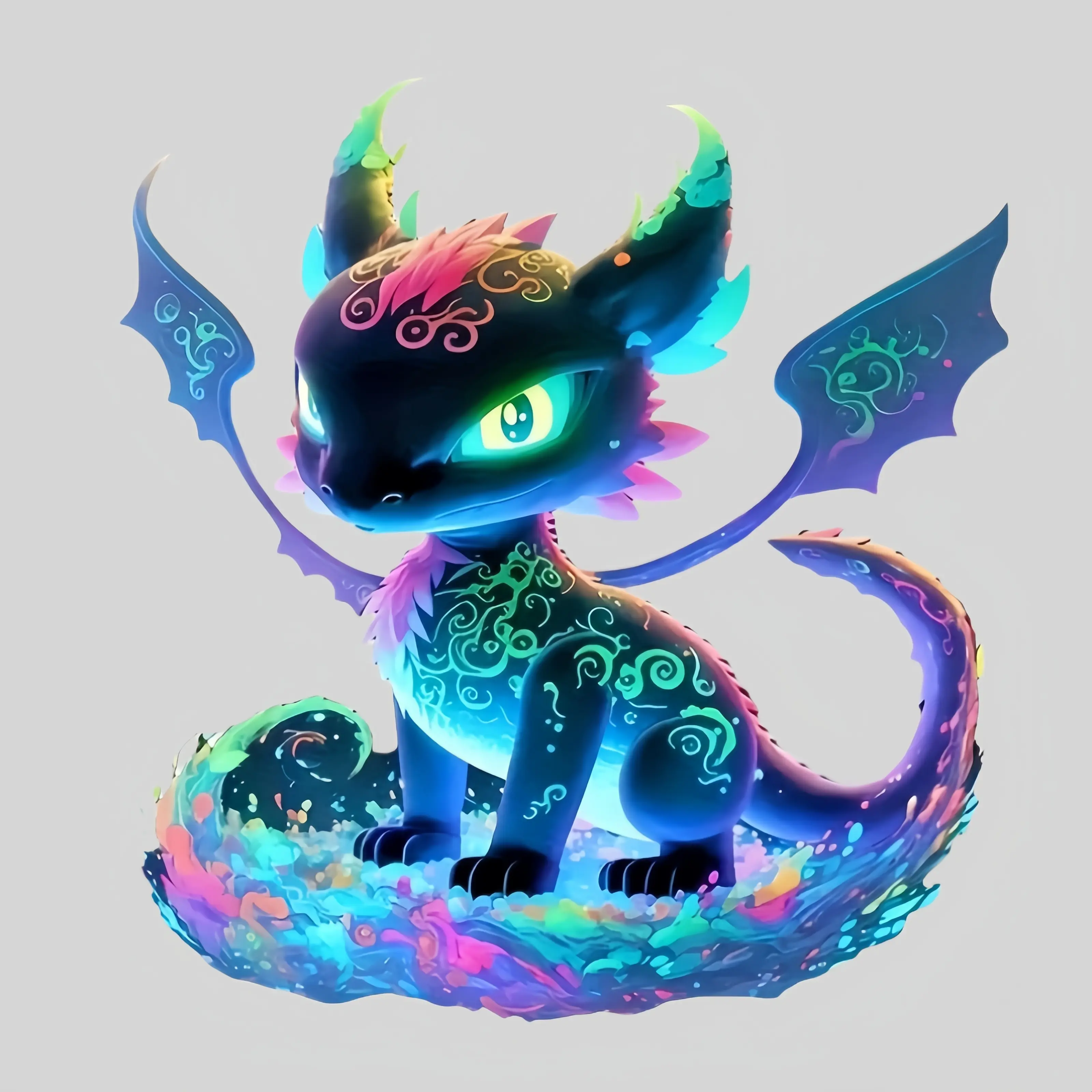 Vibrant Neon Dragon PVC Sticker - Scratch-Resistant, Colorful Decal for Cars, Motorcycles, Laptops - Ideal for Trucks, SUVs - Perfect Christmas Gift, Dragon Car Accessories