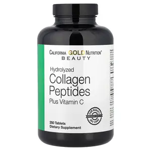 California Gold Nutrition Hydrolyzed Collagen Peptides, Type I & III, and Vitamin C, 250 Tablets