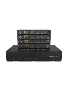 BZB Gear BG-UDA-E14 1x4 4K UHD 18Gbps HDMI HDBaset Splitter & Distribution Amplifier Over Category Cable, Black