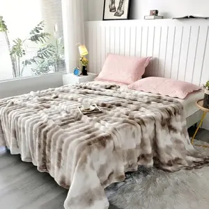 JUMBO Gradient Bubble Fleece Throw Blanket - Milk Velvet Soft Plush All-Season Multipurpose