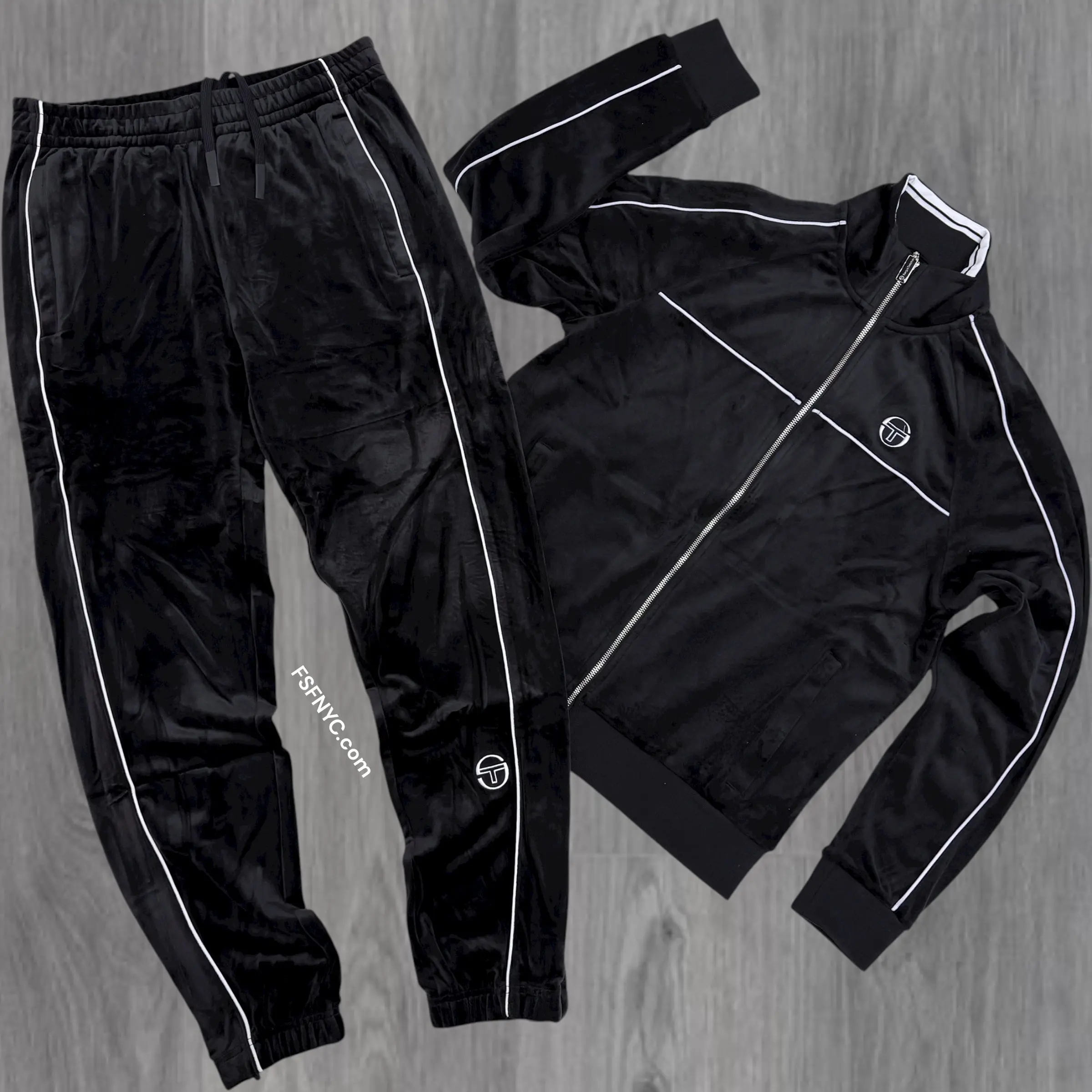 Sergio Tacchini - Velour Lioni Track Set - Black Beauty