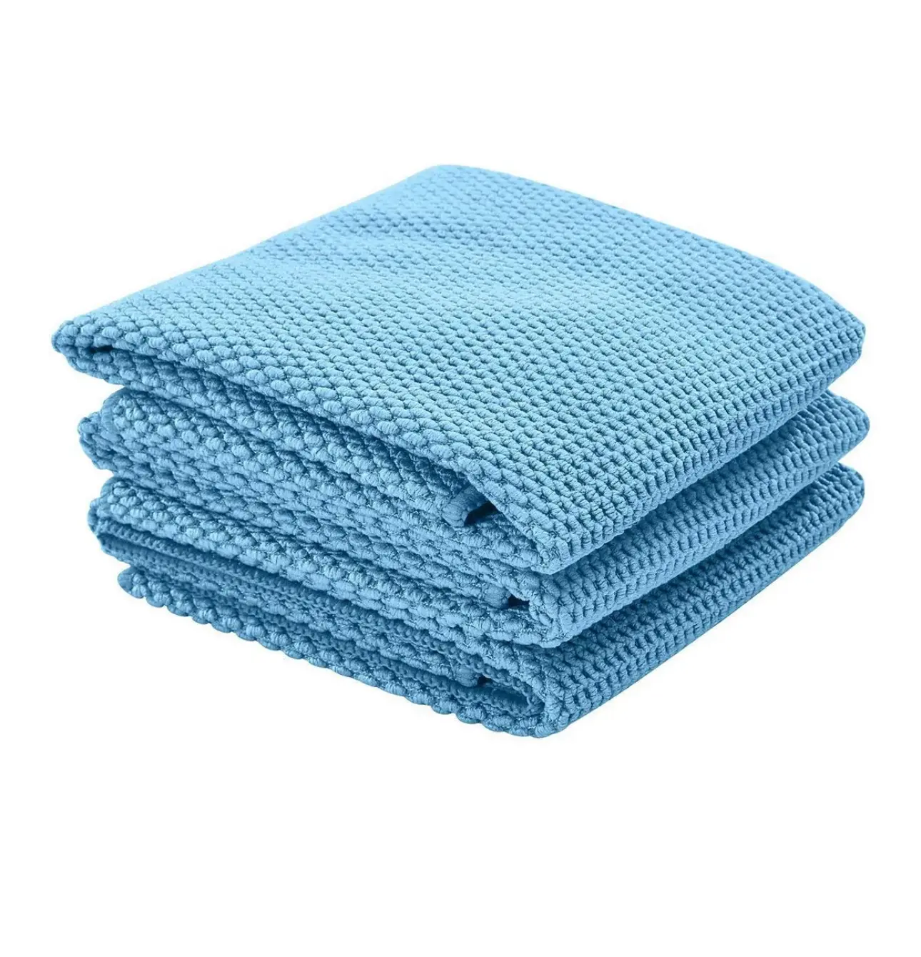 Paquete de 3 Toallas 16*16  tejido waffle, de microfibra, para ventana, vidrio y secado,  sin pelusas, sin rayones