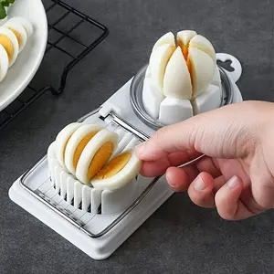 [2-in-1 Multifunctional Egg Slicer] 2-in-1 Egg Slicer & Cutter - Multifunctional KitchenGadget For Hard Boiled Eggs, Perfect For Cooking, Camping & Dining