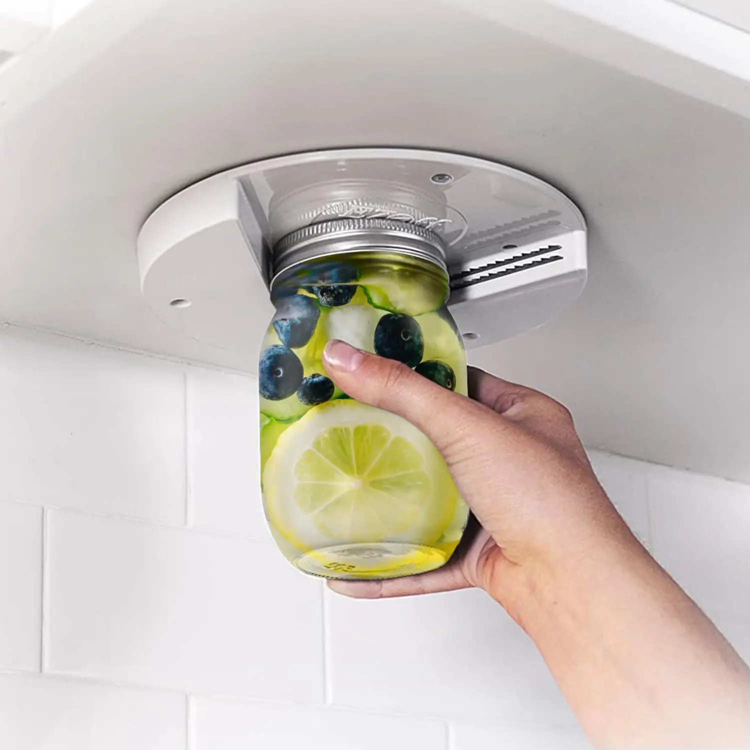 Jar Opener for Seniors - Under Cabinet Jar Openers for Weak Hands, Easy Grip, Arthritis jar opener, One Handed Gadgets & Bottle Opener Kitchen  Tin