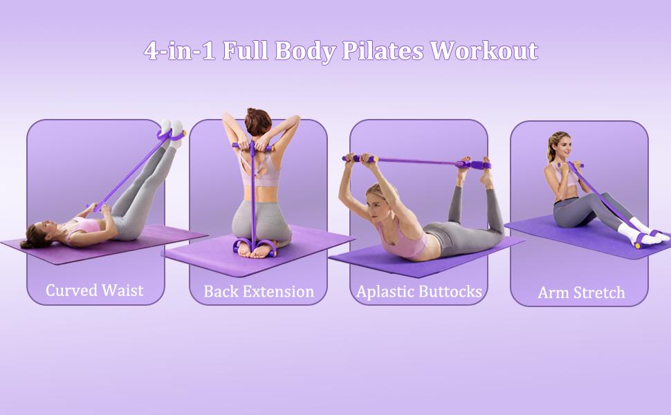 Resistance Bands with Handles, 8-Tube Foot Pedal, Natural Rubber Ankle Puller for Sit-ups & Full Body, Portable Home Gym Strength for Legs, Arms & Core