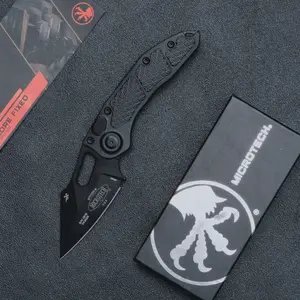 STITCH-A pure black tactical folding knife, pure aluminum handle M390 high hardness blade, CNC top-level craftsmanship, outdoor camping EDC small knife, the best gift. Tools