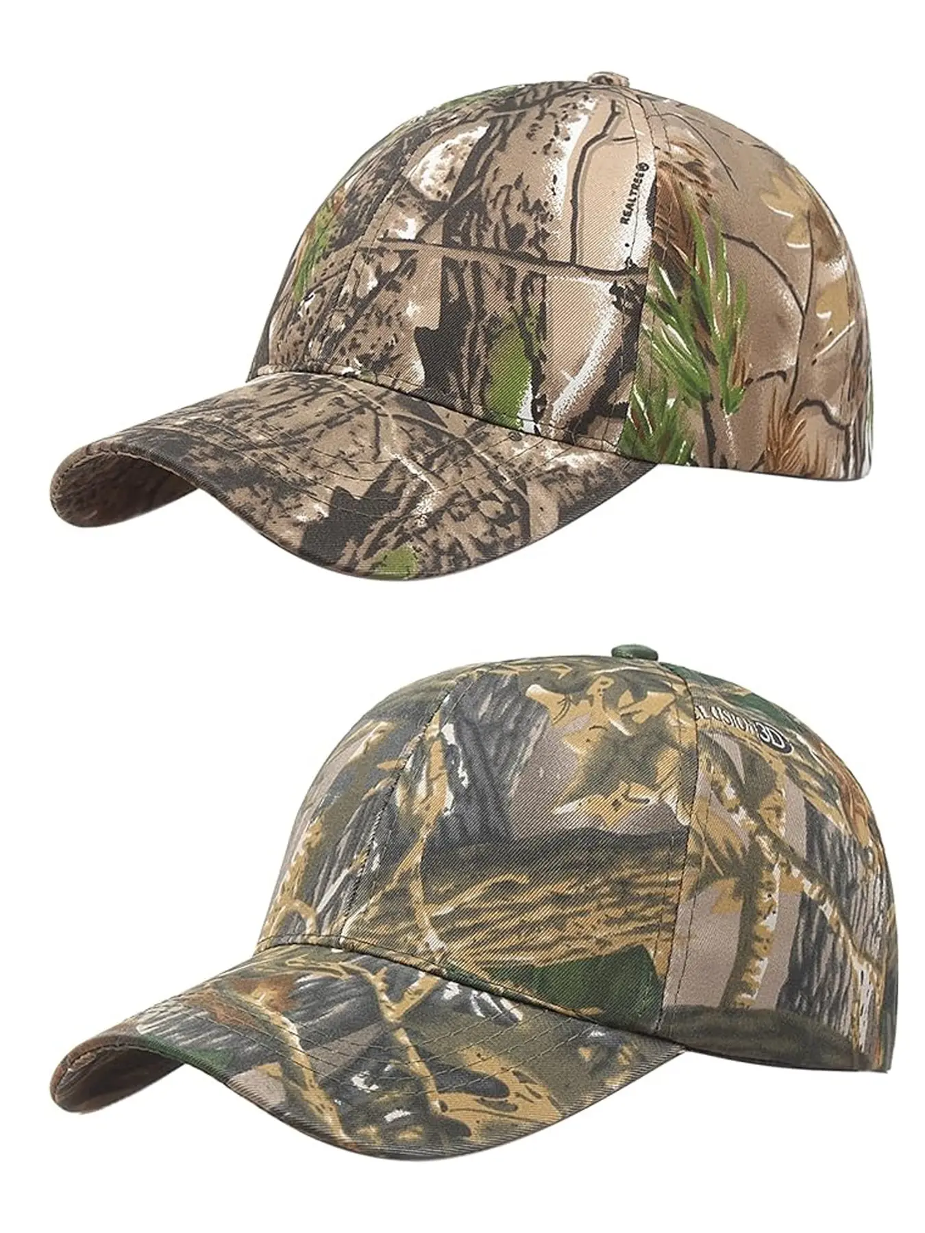 2Pack Baseball Cap Camouflage Camping Baseball Cap Adjustable Camo Hat for Men Women Adjustable Fit Hat Casual Sports Cap