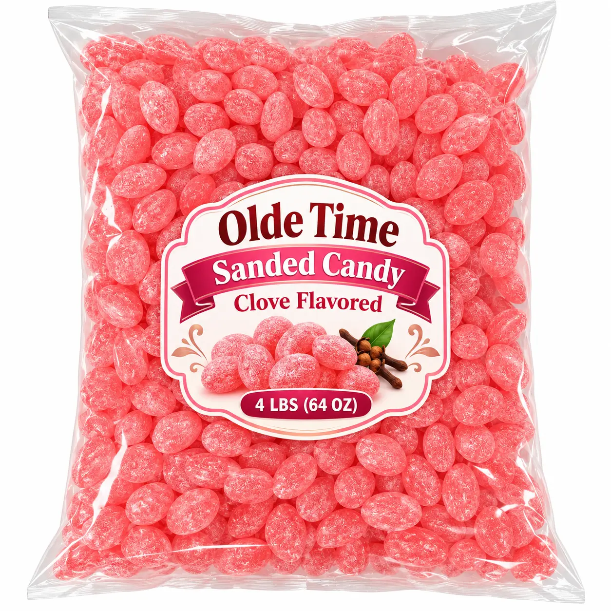 4 lb Clove Hard Candy Drops, Sugar-Sanded Clove-Flavored Candy for Candy Bowls, Parties and Everyday Treats