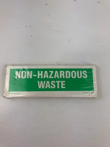 Lab Safety Supply 20034 Green & White NON-HAZARDOUS WASTE Sticker - Lot of 100