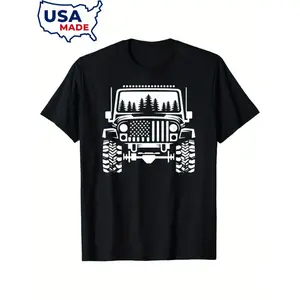 Patriotic American Flag Offroad Adventure T-Shirt For Outdoor Enthusiasts