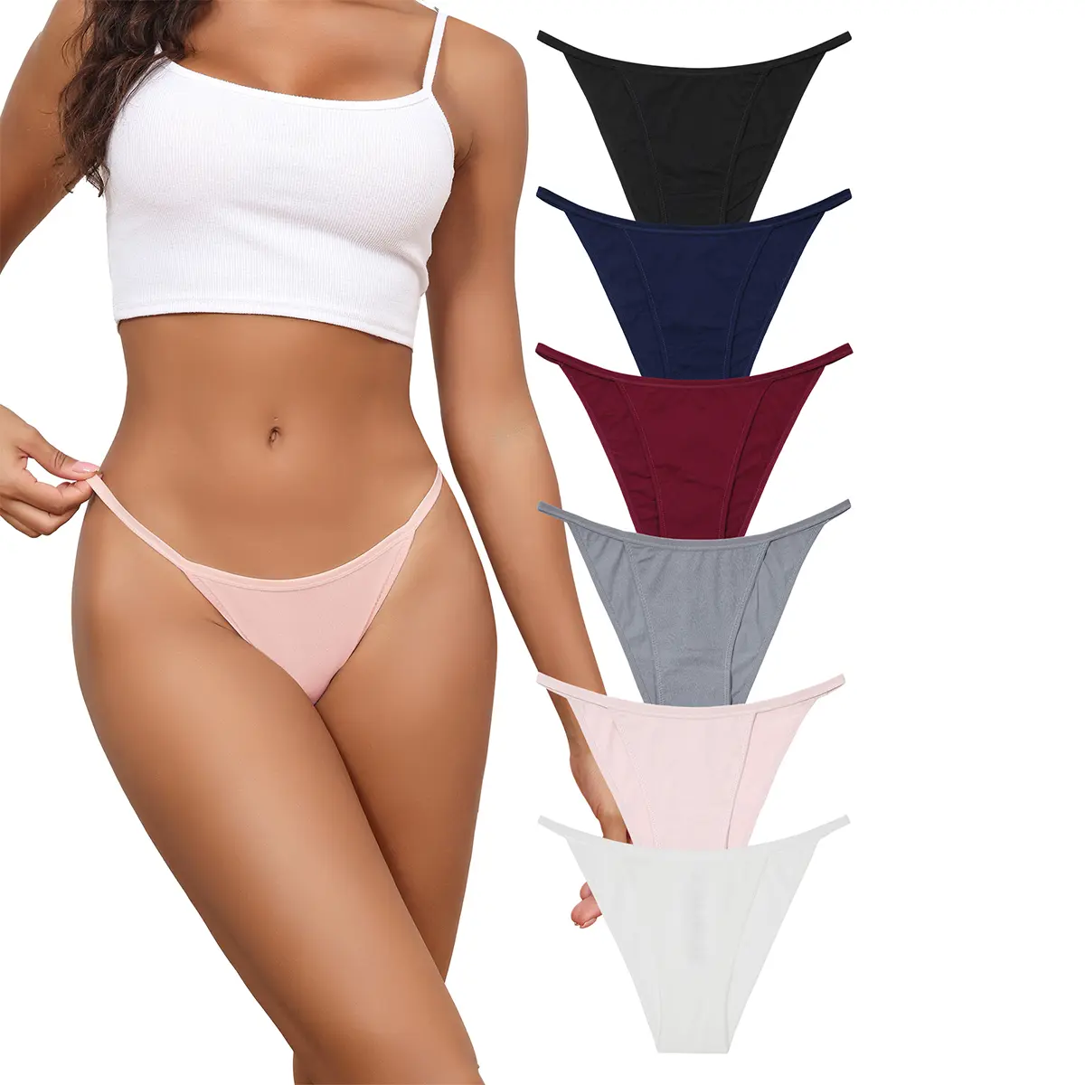 LEVAO 6 Pack Cotton Bikini Panties for Women – Soft Breathable Low Rise Everyday Underwear, Comfortable Half Coverage Briefs