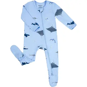 BubblePanda Rayon Made From Bamboo Pajamas Clothes for Boys Girls Unisex Zip-Front Non-Slip Onesie Sleeper