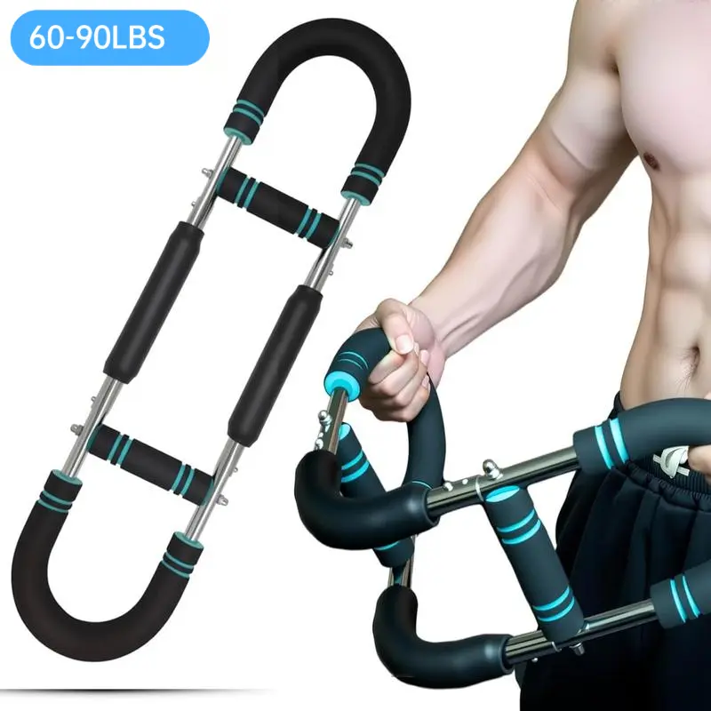 Twister Arm Trainer (Twister Arm Exerciser) – Adjustable 60-120lb Resistance Compact Power Bar, Strength Training Accessory, Home Gym Accessory, Muscle Trainer for Chest Workout & Upper Body Boost