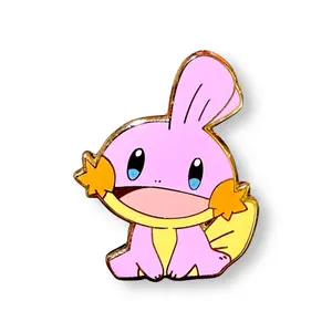Shiny Mudkip Anime Pin Swamp Baby Enamel Pin Soft Pastel Water Starter Vibes Cute Pink Character Design