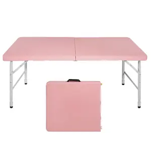 4-8FT Folding Picnic Table for Outdoor,Portable Heavy Duty Fold-in-Half Table with Carrying Handle，Utility Foldable Table for Party Camping Kitchen, Indoor/Outdoor,Bearing Capacity 300Lb
