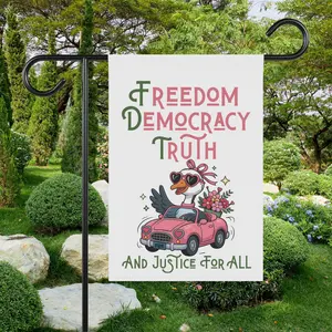 Anti Trump Valentine Goose Garden Flag, FDT Yard Decor, Anti Nationalism, Valentine House Flag, Activist Yard Flag