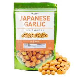 Herbalista Ajo Japonés (Ajo Japones) – 3 oz (85 g) – Ajo Chino Chino de calidad premium silvestre elaborado en el medio natural más de 80 dientes de gran tamaño por bolsa.