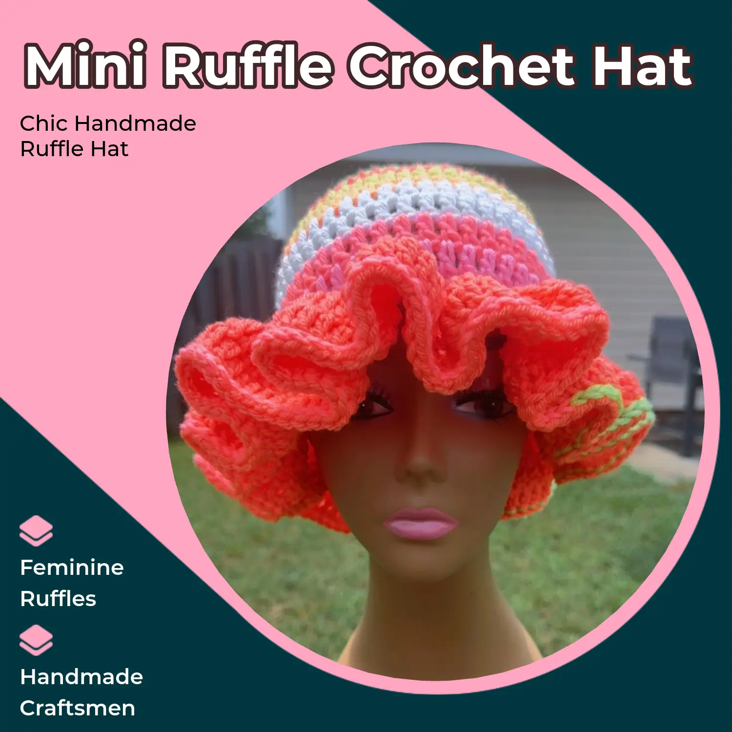 Premade Mini Ruffle Crochet Hat