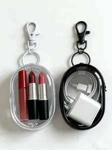 Mini Zipper Key Case, Earphone Storage Box, Mouth Protection Cover, Portable Transparent Data Cable Charger Bag, Travel Daily Use, Charging