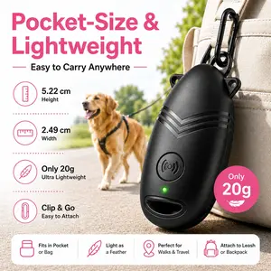 Mini Ultrasonic Dog Deterrent, Portable Dog Bark Control Device, Rechargeable USB-C Dog Training Aid for Outdoor Walking, Park, Travel and Home Use