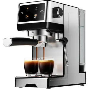 20Bar Espresso Machine with Hot & Rapid Cold Brew, Stainless Steel Coffee Makers, Cappuccino Latte Machine with Milk Frother Steam Wand for , 45oz Removable Water , Touchscreen,