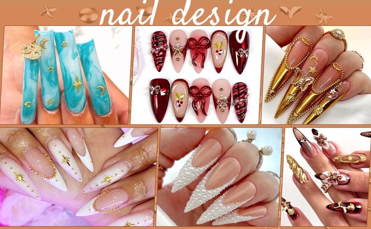 2640Pcs 3D Star Nail Charms, Gold & Silver Multi-Shapes Metallic Nail Art Gems and Small Round Caviar Beads, Craft Jewels Nail Rhinestones Accessories Manicure Decor with Tweezers and Pick-up Pencil