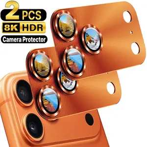 2 Pack Full Coverage Camera Lens Protector for iPhone 17/16/15 Pro Max, Pro, Plus, Air – [Upgrade 4th Gen] Integrated HD Tempered Glass, Anti Scratch, Strong Adhesion, Case Friendly