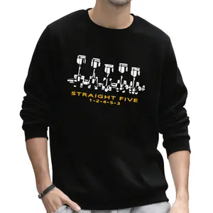 2026 New Long Sleeve Sweatshirt for Men – High Quality Casual Crew Neck with 5 Cylinder Engine V70R Graphic