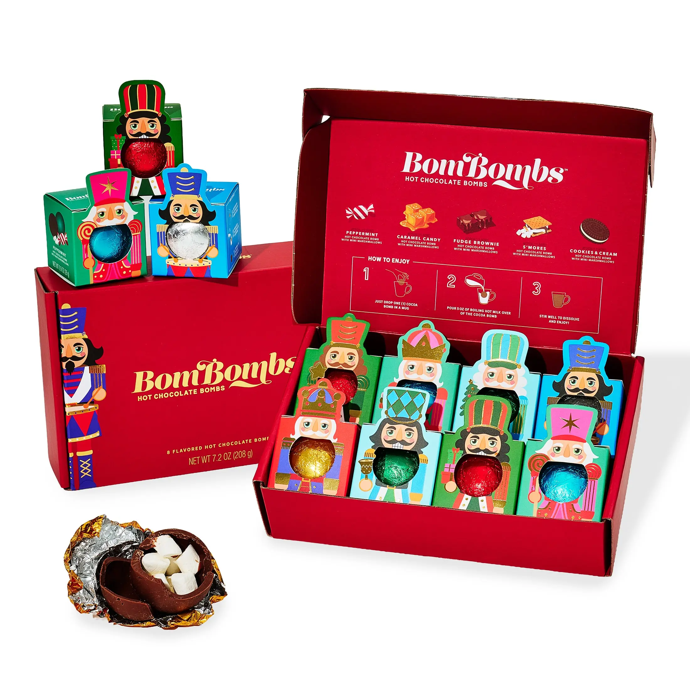 BomBombs Holiday Nutcracker Hot Chocolate Bomb Gift Set, Set of 8
