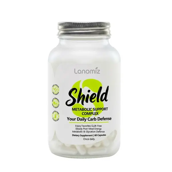 Lanomiz Shield Carb Blocker & AGEs (Sugar Sag) Defense | Fights Sugar Aging & Dullness | Supports Collagen, Elasticity & Radiant Skin