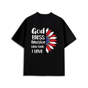God Bless America Patriotic Tee for men Christianity funny t shirts black 180G 100% Cotton t shirts For summer Fall Fashionable summer T-shirt, machine washable religious gifts expressing faith Comfortable daily wear