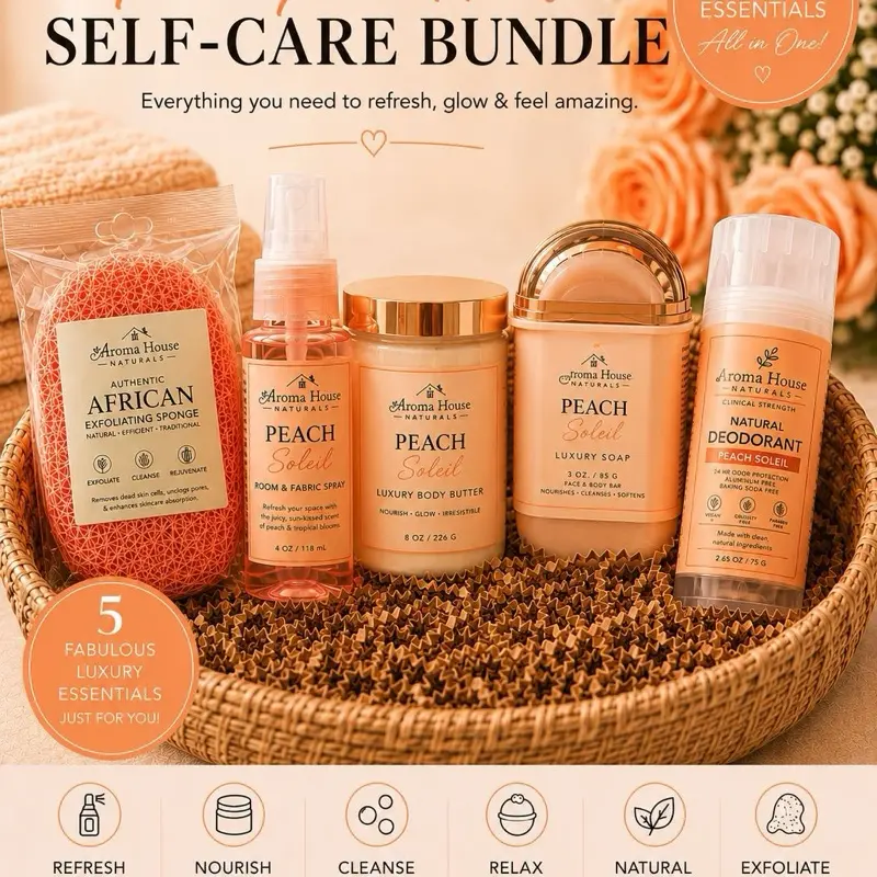 Peach Soleil “pamper me” Luxury body set