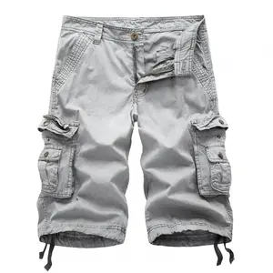 Cargo Shorts Men  Summer   Tactical Homme Shorts Casual Solid Multi-Pocket Male Cargo Shorts  Size Menswear Beige