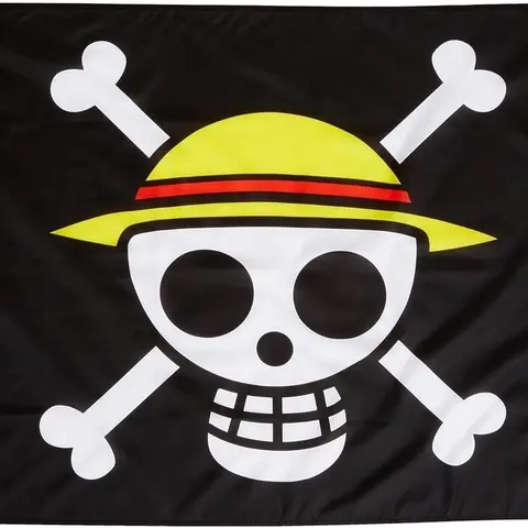 One Piece Luffy Straw hat Pirates Mugiwara jolly rodger skull Flag 31"
