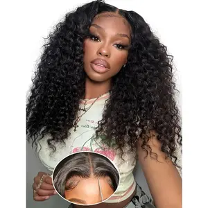 Beluck Deep Wave 9X6 Max Part Glueless Wigs Human Hair Pre Plucked Pre Cut,250% Density Curly Ready To Wear HD Lace Front Wigs Human Hair For Black Women Beginner Friendly Natural Black