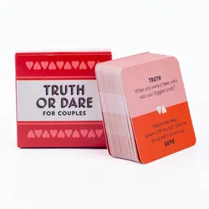 50 Playing Cards  Mini Size Truth or Dare Cards for Couples, Fun Drinking Game, Family Friendly Party Supplies, Ideal for Indoor & Outdoor Activities, Card Games